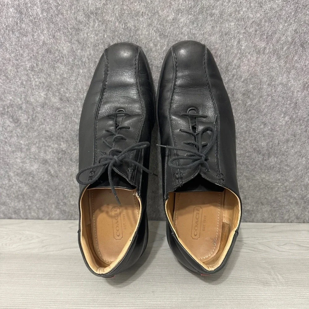 Coach Corwin Mens Sz 11.5‎ Black Leather Lace Up Dress Shoes Oxfords B4210 Italy
